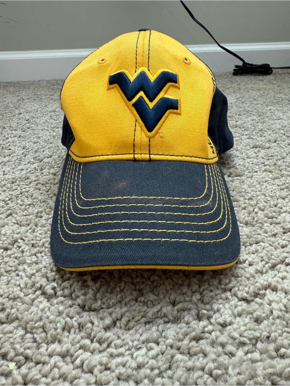 West Virginia Mountaineers WVU Navy Gold Adjustable Baseball Hat Cap